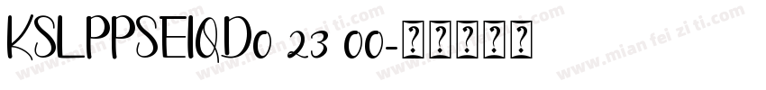 KSLPPSEIQD0 23 00字体转换
